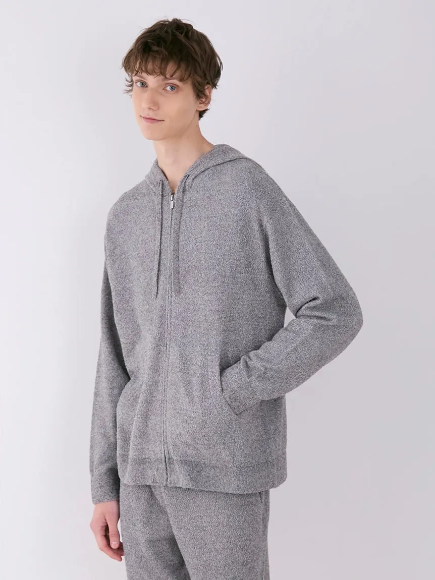 MEN'S Melange Jacquard Cozy Zip Up Hoodie